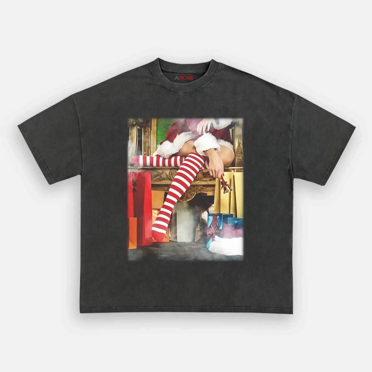 Christmas socks of red and white TEE