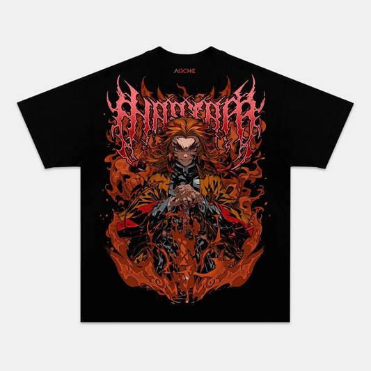FLAME HASHIRA UNISEX ANIME INSPIRED VINTAGE OVERSIZED TEE丨DEMON SLAYER