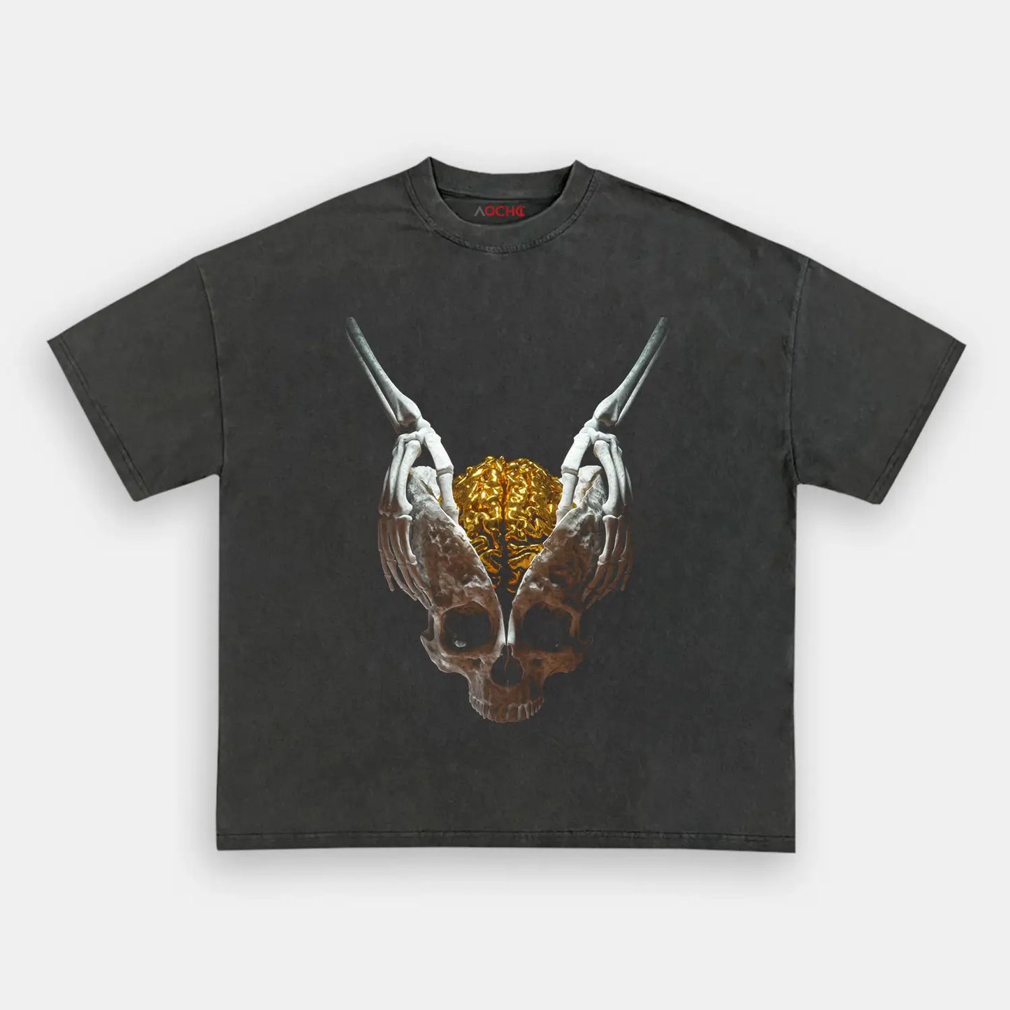 GOLD SKELETON BRAIN TEE