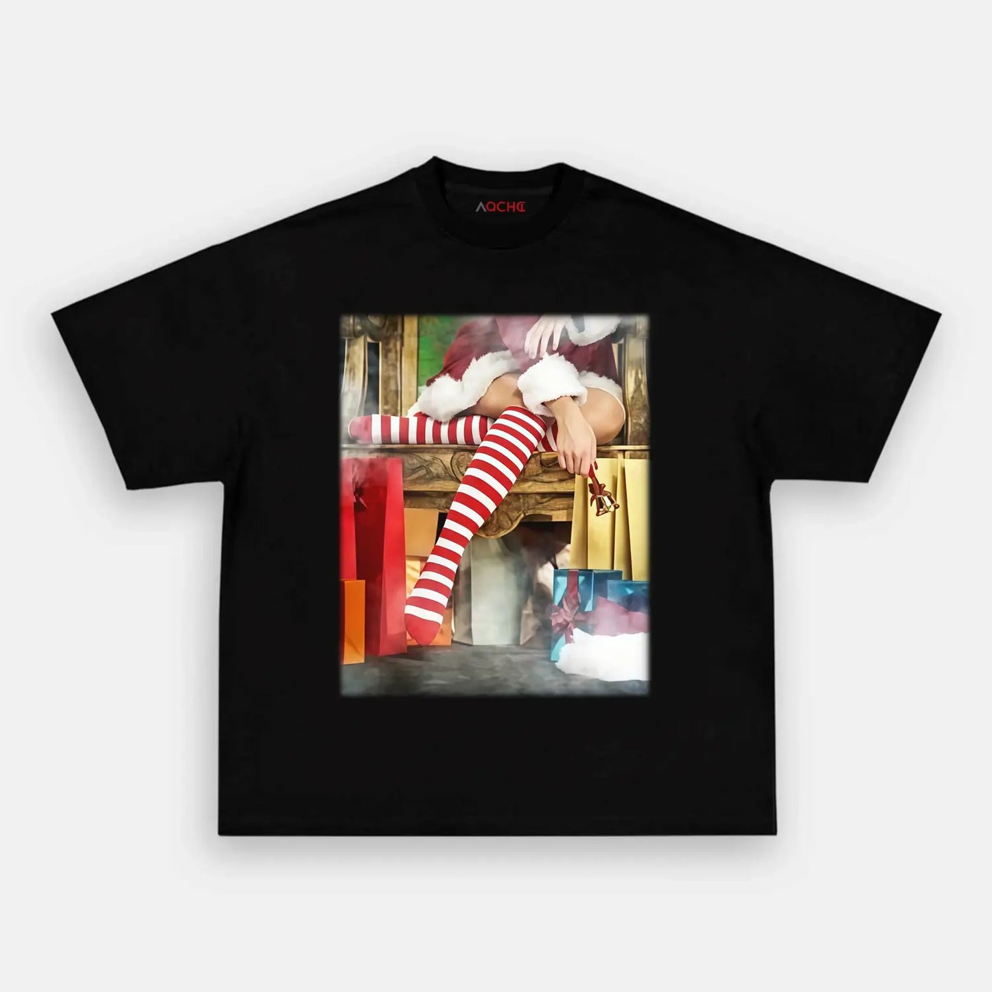 Christmas socks of red and white TEE