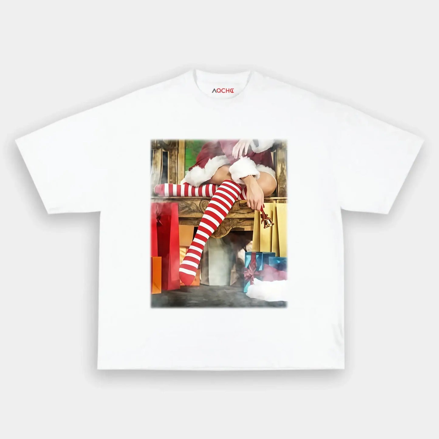 Christmas socks of red and white TEE