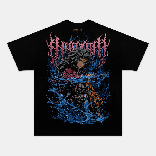 GIYU TOMIOKA UNISEX ANIME INSPIRED VINTAGE OVERSIZED TEE DEMON SLAYER