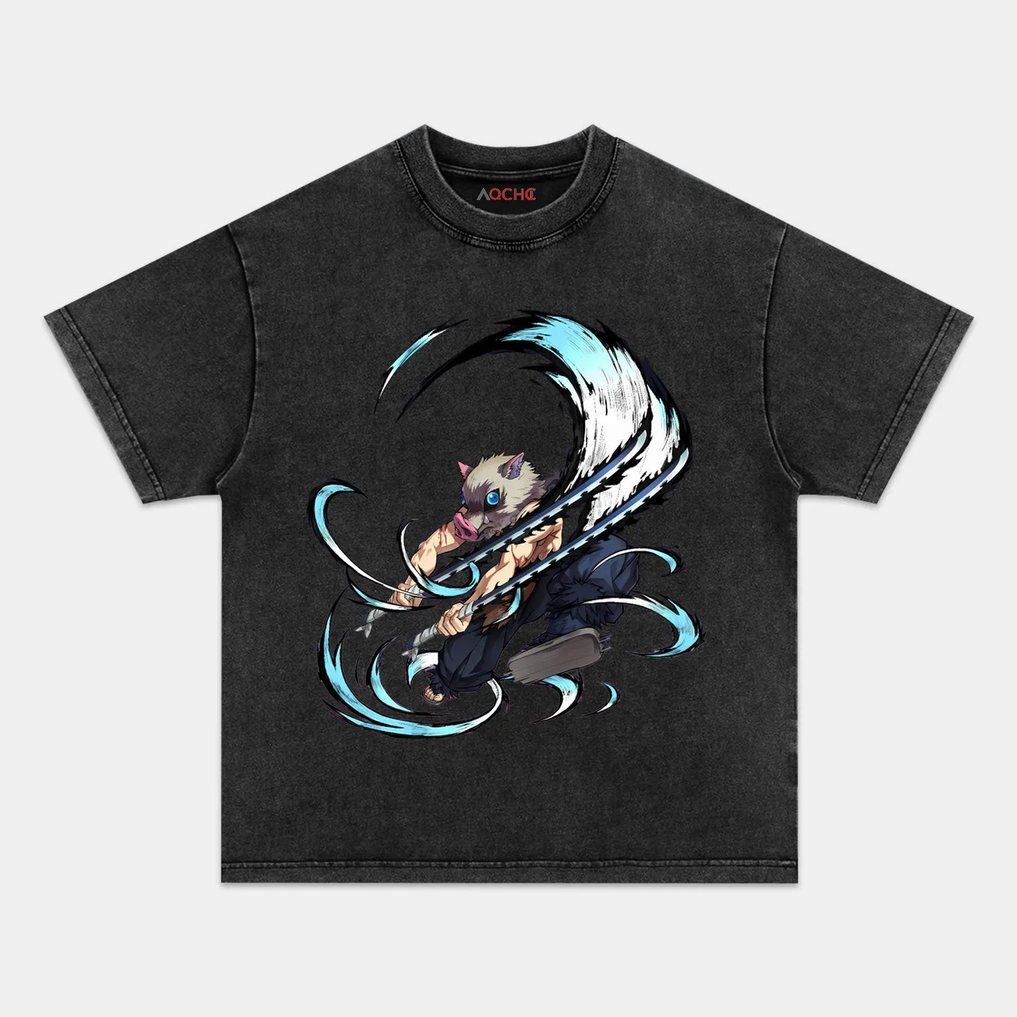 HASHIBIRA INOSUKE UNISEX ANIME INSPIRED VINTAGE T-SHIRT丨DEMON SLAYER-[BACK]