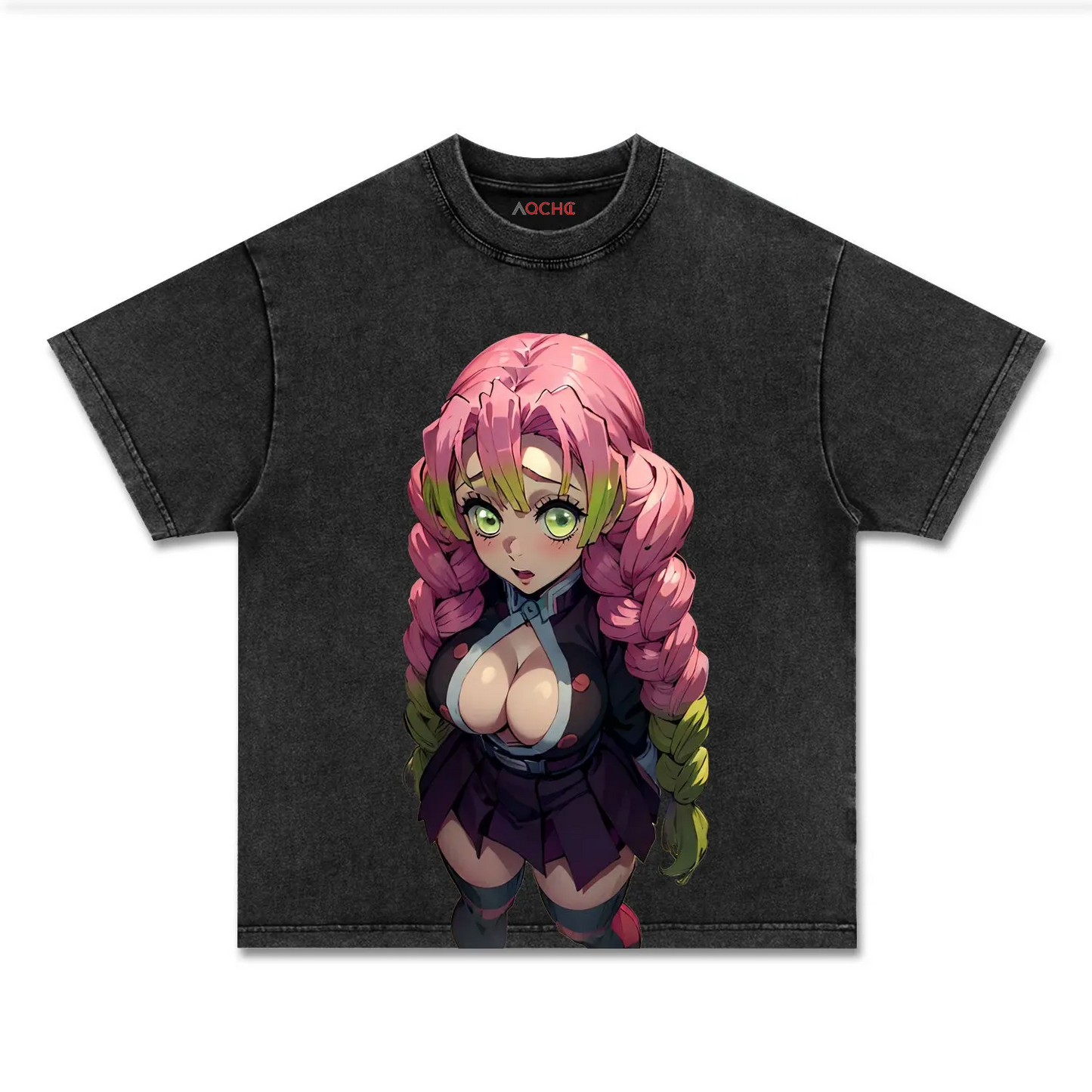 MITSURI KANROJI UNISEX ANIME INSPIRED VINTAGE TEE丨DEMON SLAYER-[FRONT]
