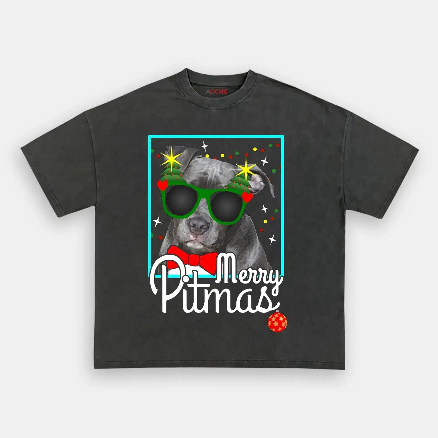 Pit Bull Dog Christmas Tee