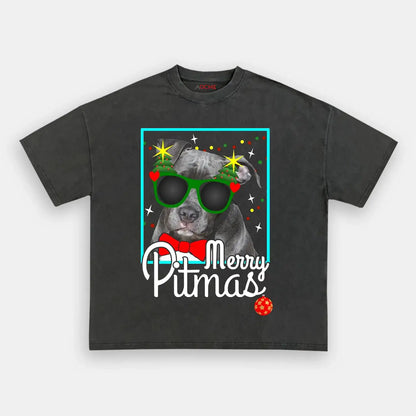 Pit Bull Dog Christmas Tee