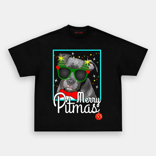 Pit Bull Dog Christmas Tee