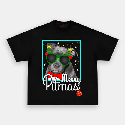 Pit Bull Dog Christmas Tee
