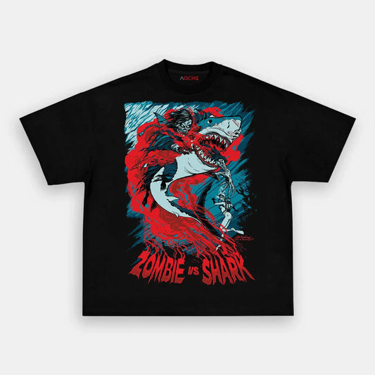 Zombie vs Shark Tee