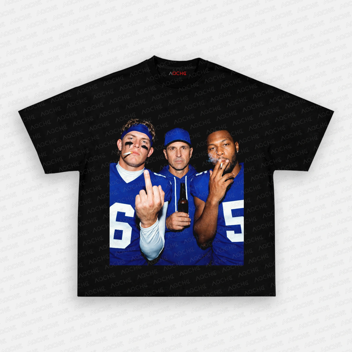 JD6 & John Harbaugh & KT5 Football Tee  - AQCHIC