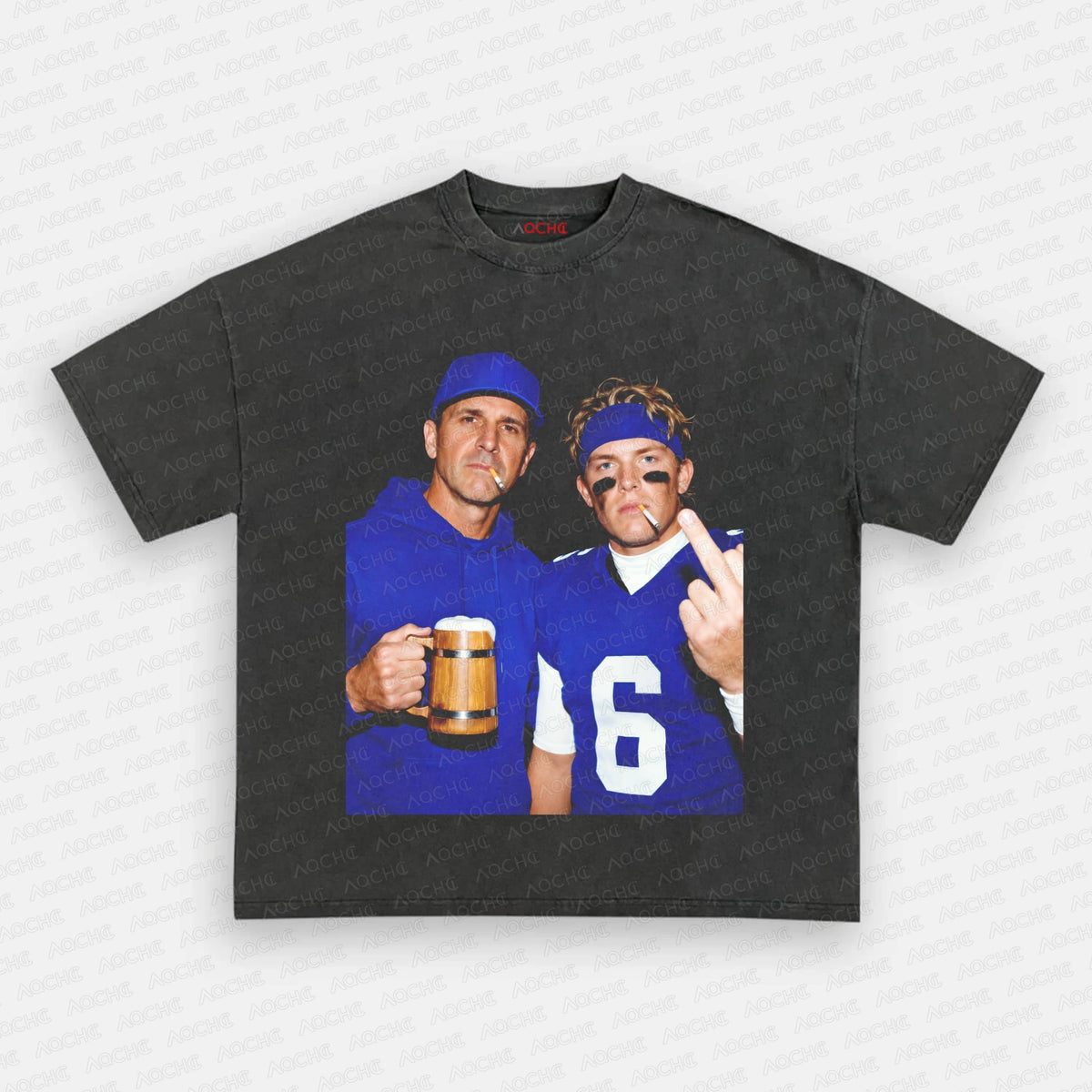 John Harbaugh & JD6 Football Tee - AQCHIC