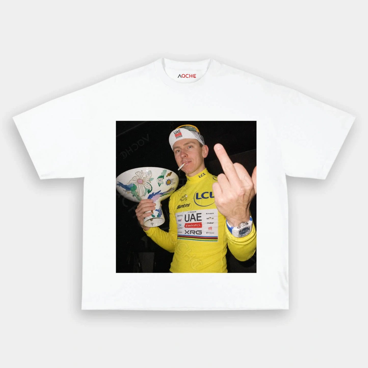 Tadej Pogačar Tour de France Champion Tee 5 - AQCHIC